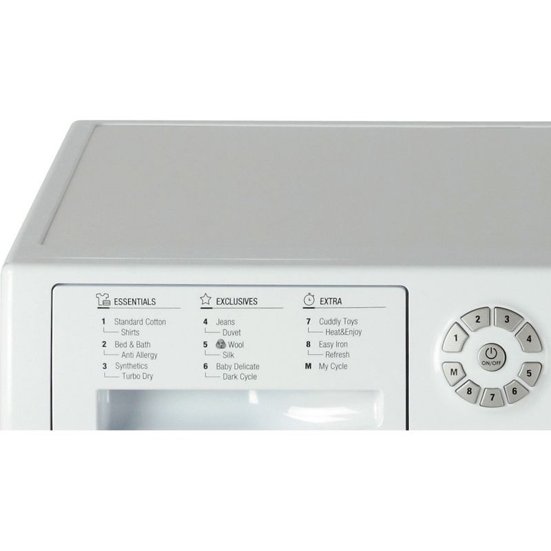 The Hotpoint Ultima SUTCD97B6GM Tumble Dryer in polar white is