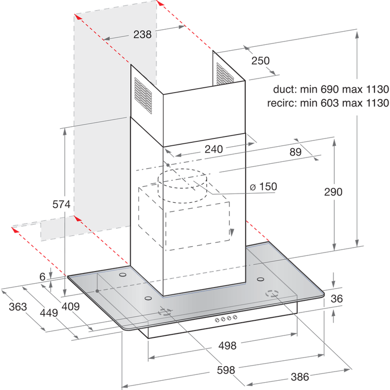 Hotpoint-HOOD-Built-in-PHFG6.5FABX-Inox-Wall-mounted-Electronic-Technical-drawing