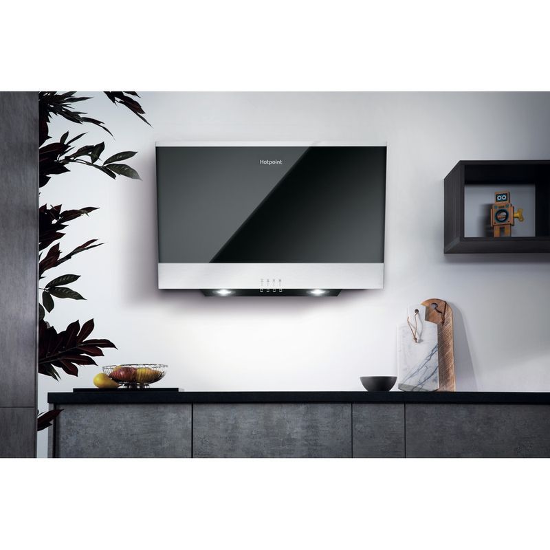 Hotpoint HOOD Built-in PHVP 6.6F LM K Black Wall-mounted Mechanical Lifestyle frontal