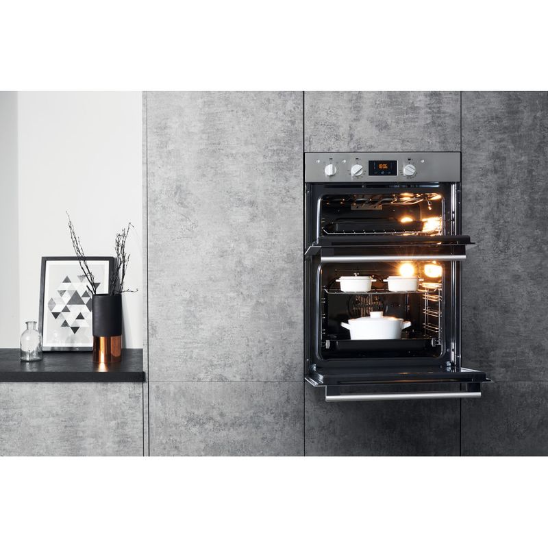 Hotpoint Double oven DD4 541 IX Inox A Lifestyle frontal open