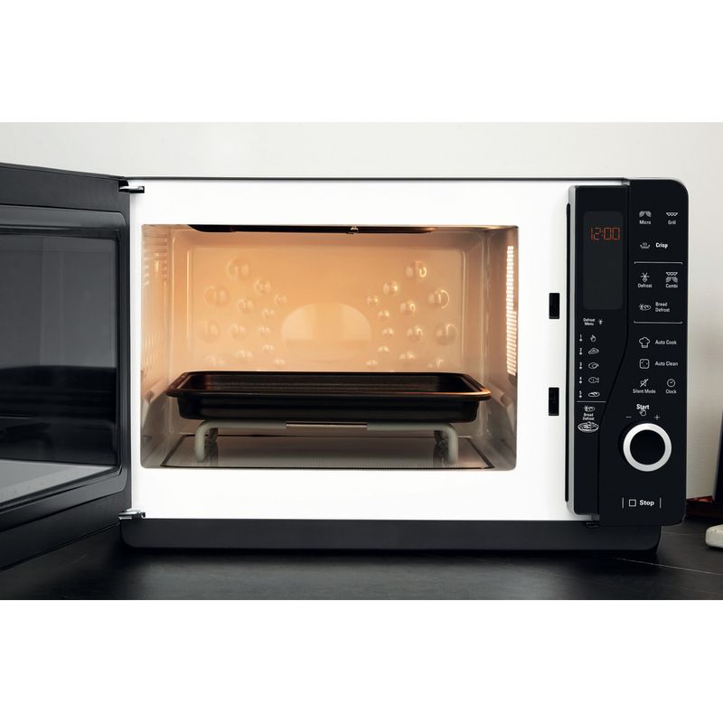 Hotpoint Microwave Freestanding MWH 26321 MB Black Electronic 25 MW+Grill function 800 Frontal open