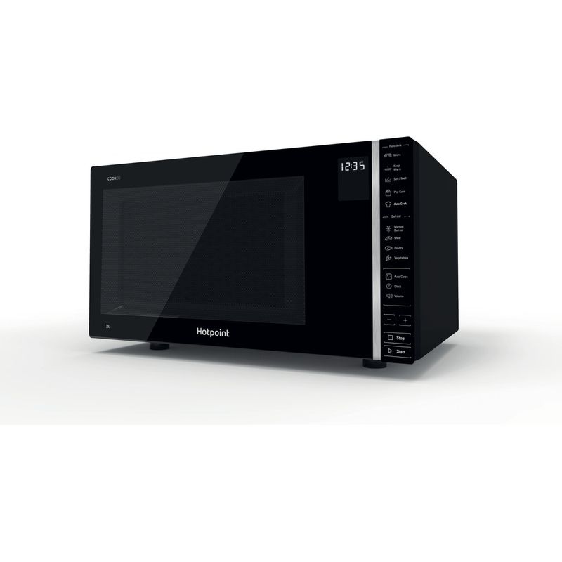 Hotpoint-Microwave-Freestanding-MWH-301-B-Black-Electronic-30-Microwave-only-900-Perspective
