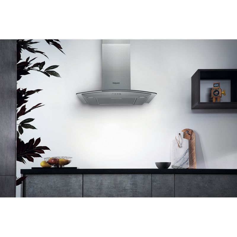 Hotpoint HOOD Built-in PHGC7.4FLMX Inox Wall-mounted Mechanical Lifestyle frontal