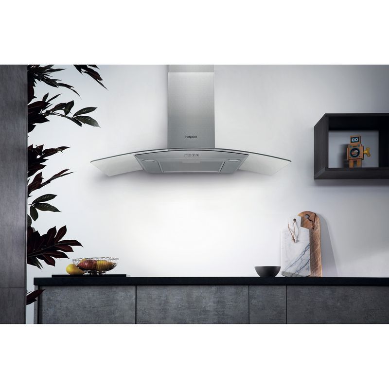 Hotpoint HOOD Built-in PHGC9.4FLMX Inox Wall-mounted Mechanical Lifestyle frontal