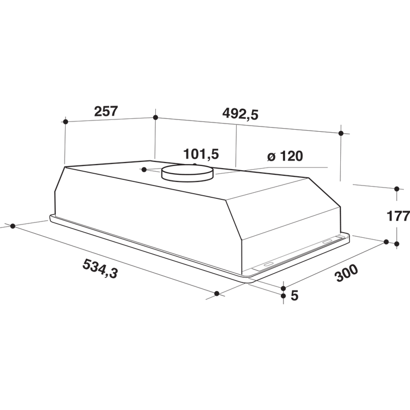 Hotpoint HOOD Built-in PCT 64 F L SS Inox Built-in Mechanical Technical drawing