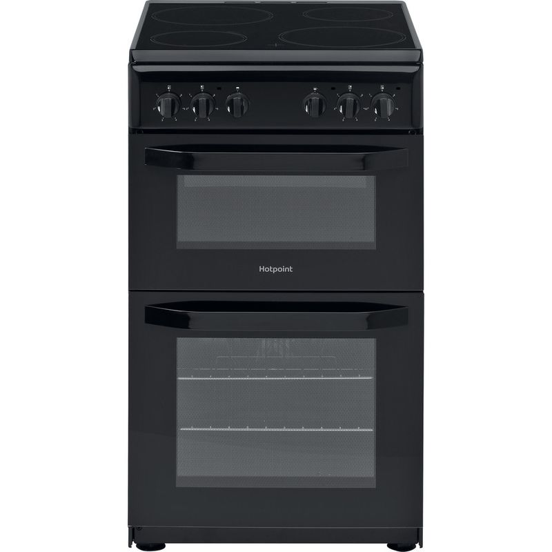 Hotpoint-Double-Cooker-HD5V92KCB-UK-Black-A-Vitroceramic-Frontal