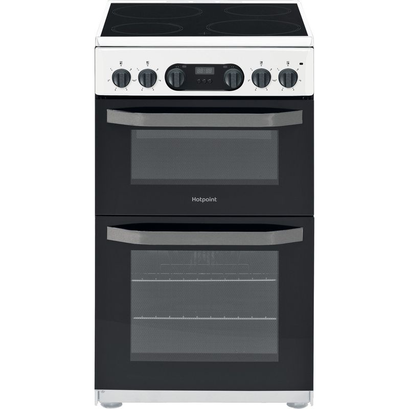 Hotpoint-Double-Cooker-HD5V93CCW-UK-White-A-Vitroceramic-Frontal
