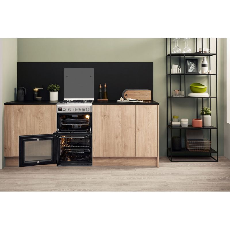 Hotpoint Double Cooker HD5G00CCX/UK Inox A+ Stainless steel Lifestyle frontal open