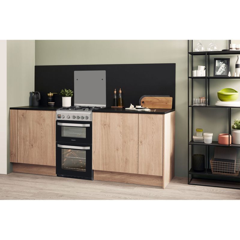 Hotpoint Double Cooker HD5G00CCX/UK Inox A+ Stainless steel Lifestyle perspective