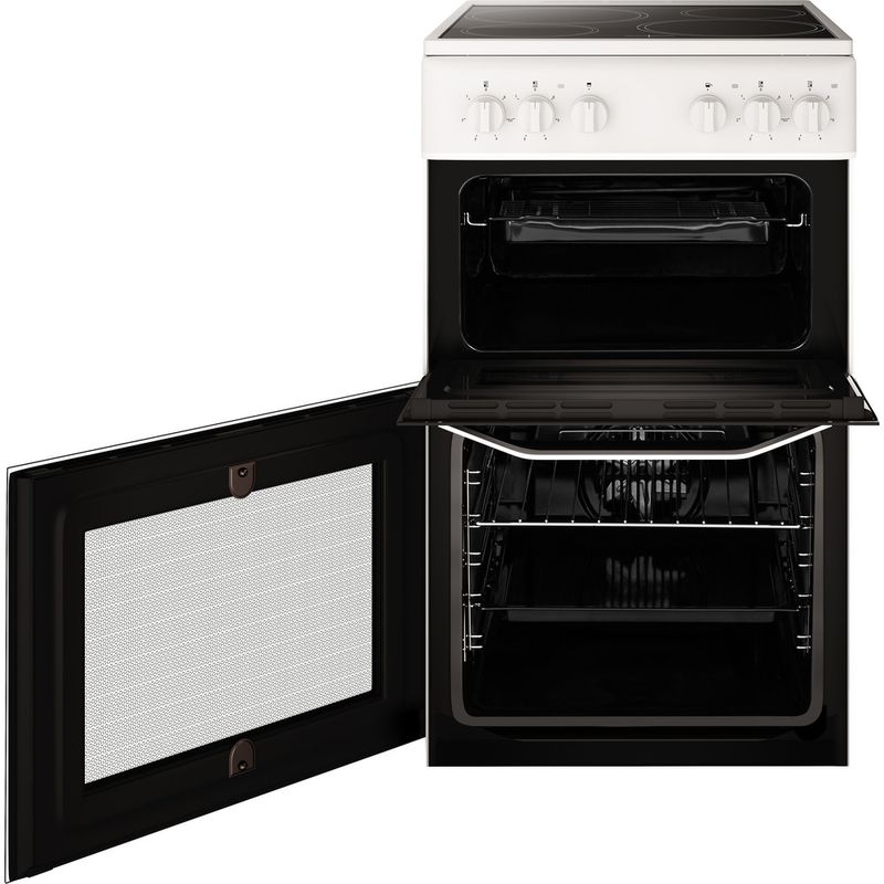 Hotpoint Double Cooker HD5V92KCW/UK White A Vitroceramic Frontal open