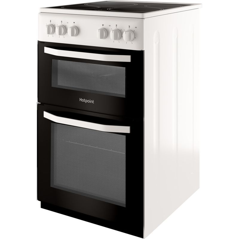 Hotpoint-Double-Cooker-HD5V92KCW-UK-White-A-Vitroceramic-Perspective