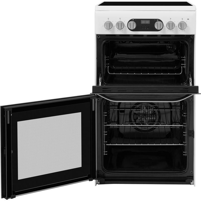 Hotpoint Double Cooker HD5V93CCW/UK White A Vitroceramic Frontal open