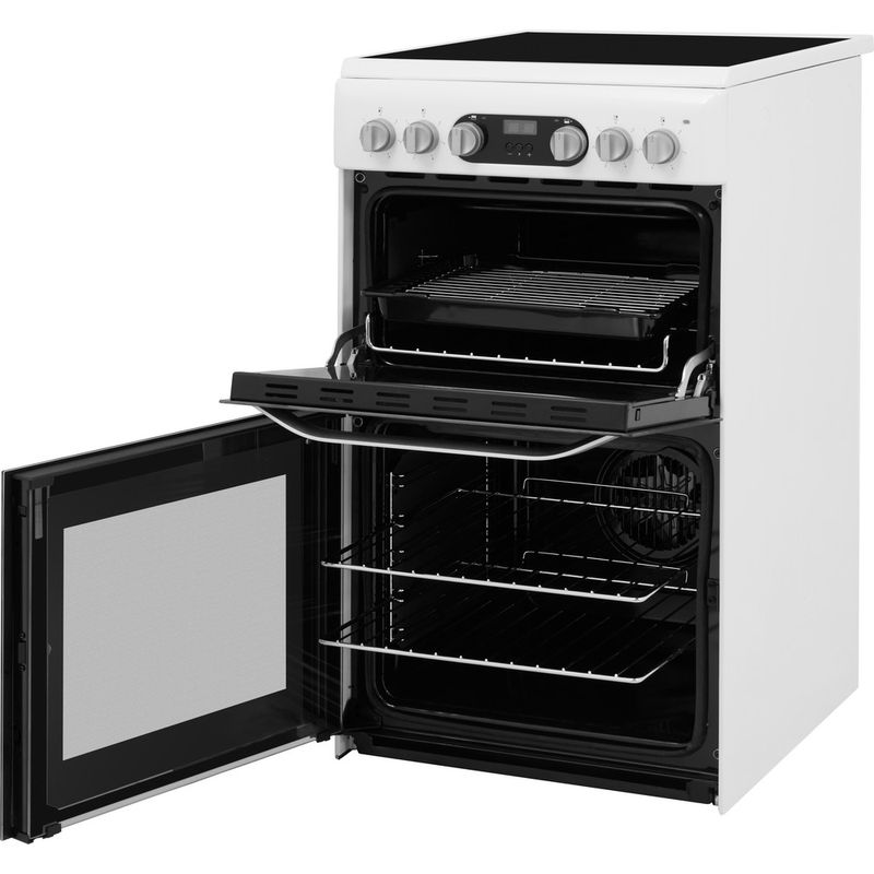 Hotpoint Double Cooker HD5V93CCW/UK White A Vitroceramic Perspective open