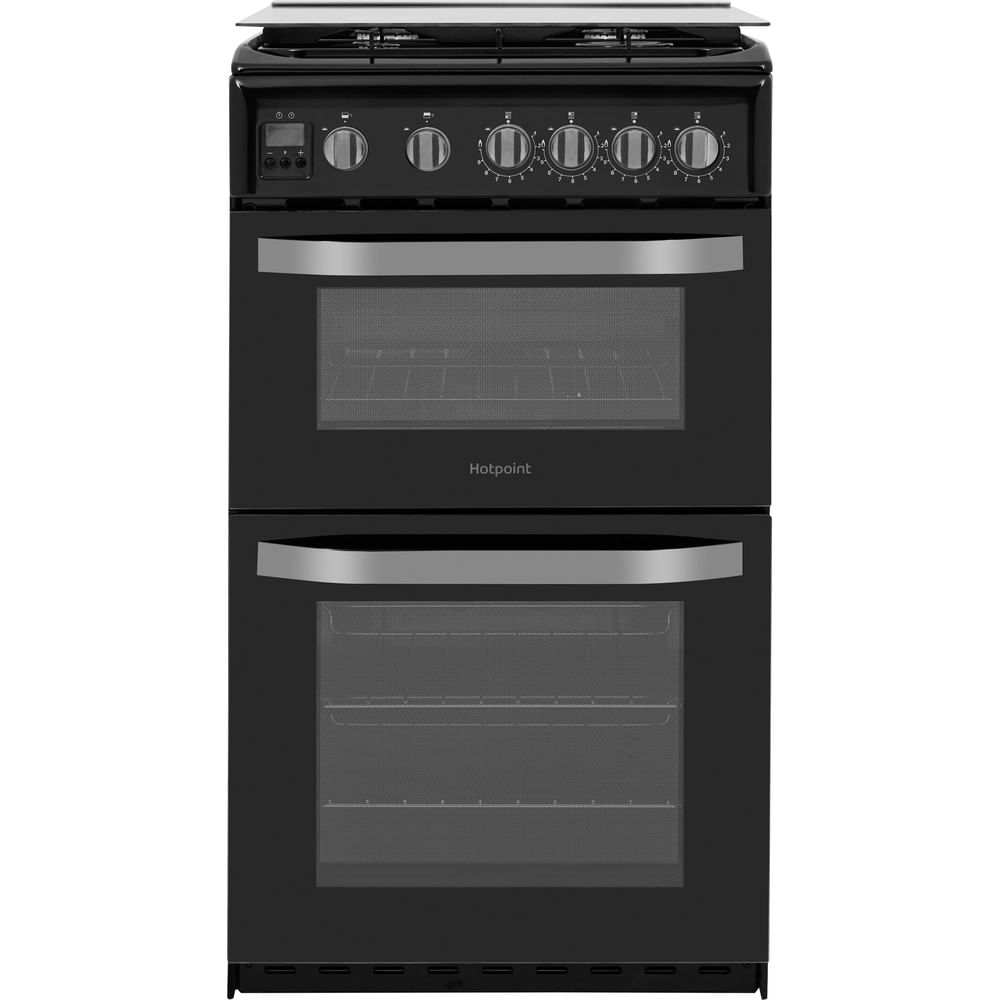 Hotpoint HD5G00CCBK/UK Gas Freestanding 50cm Double Cooker - Black