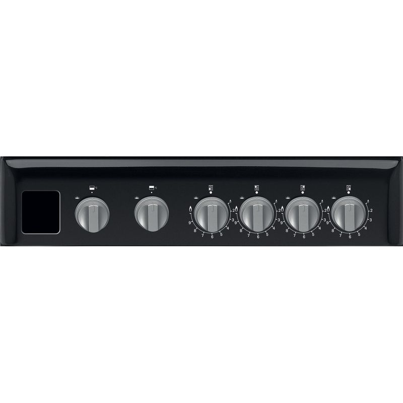 Hotpoint Double Cooker HD5G00CCBK/UK Black A+ Enamelled Sheetmetal Control panel