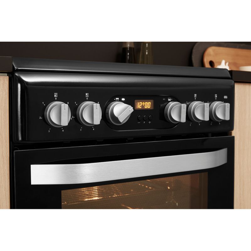 Hotpoint Double Cooker HD5V93CCB/UK White A Enamelled Sheetmetal Lifestyle control panel