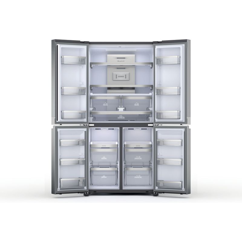 Hotpoint Side-by-Side Freestanding HQ9 M2L UK Inox Look Frontal open