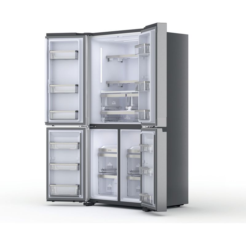 Hotpoint Side-by-Side Freestanding HQ9 M2L UK Inox Look Perspective open