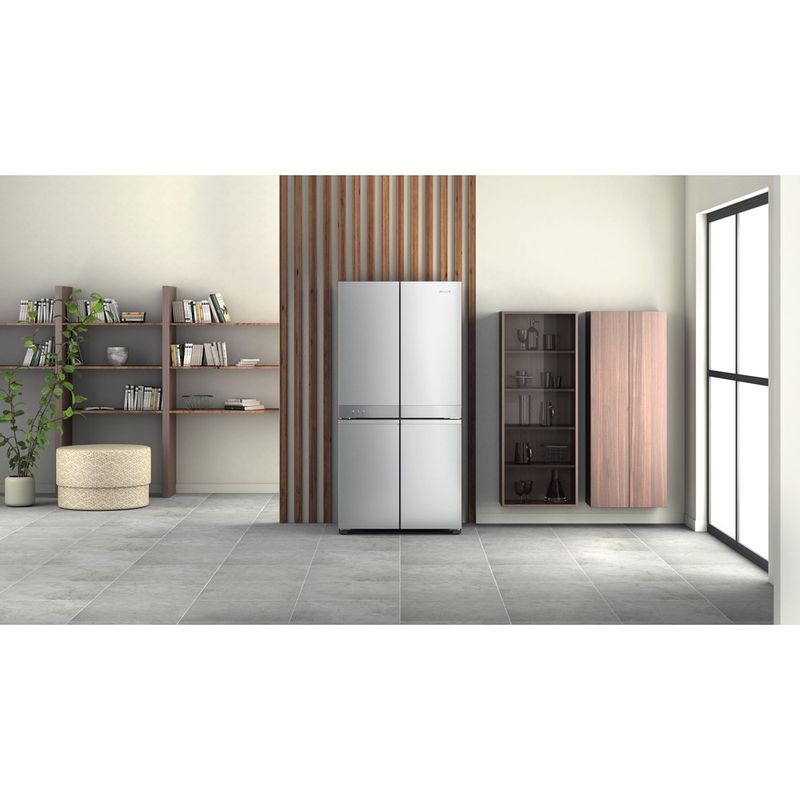 Hotpoint Side-by-Side Freestanding HQ9 M2L UK Inox Look Lifestyle frontal