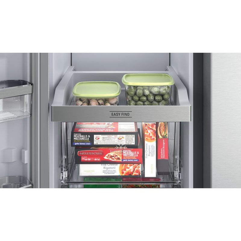 Hotpoint Side-by-Side Freestanding HQ9 M2L UK Inox Look Drawer