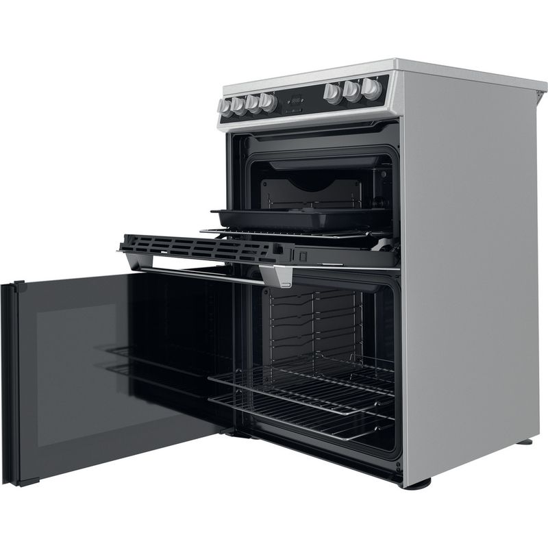 Hotpoint Double Cooker HDT67V9H2CX/UK Inox A Perspective open
