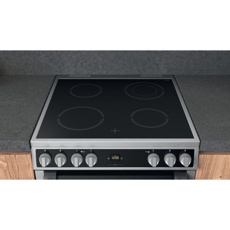 Hotpoint Double Cooker HDT67V9H2CX/UK Inox A Lifestyle frontal top down