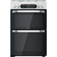 Hotpoint Double Dual Fuel Cooker - White - 60cm - A | A Rated - HDM67G9C2CW/UK