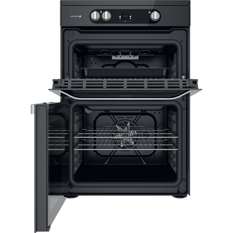 Hotpoint Double Cooker HDM67I9H2CB/U Black A Frontal open