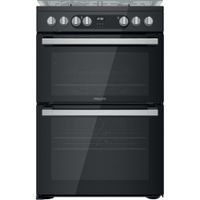 Hotpoint Double Dual Fuel Cooker - Black - 60cm - A | A Rated - HDM67G9C2CSB/UK