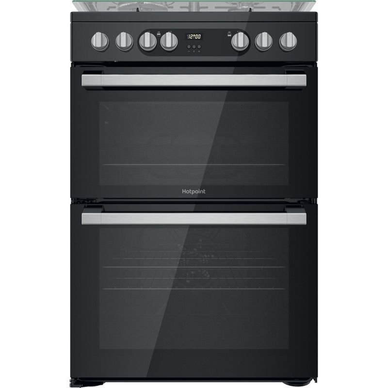 Hotpoint-Double-Cooker-HDM67G9C2CSB-UK-Black-A-Frontal