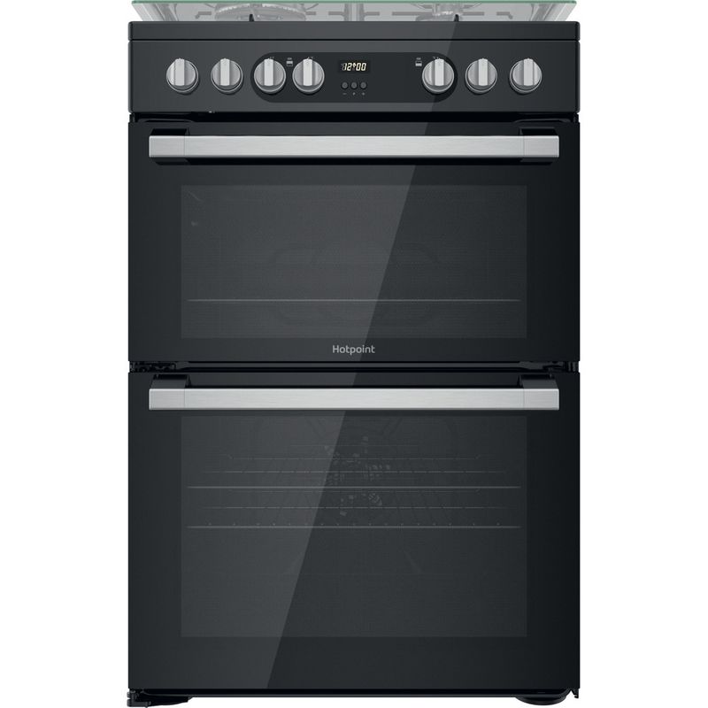 Hotpoint Double Cooker HDM67G9C2CSB/UK Black A Frontal