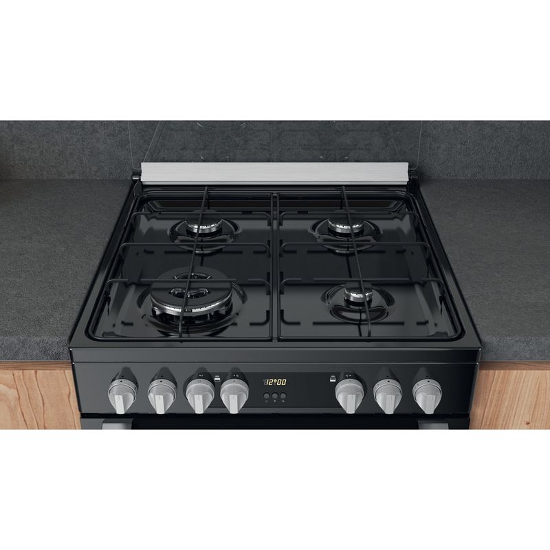 Hotpoint-Double-Cooker-HDM67G9C2CSB-UK-Black-A-Lifestyle-frontal-top-down