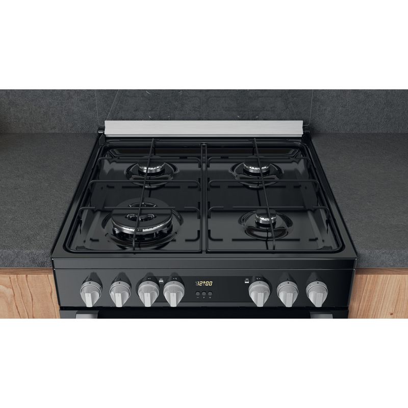 Hotpoint Double Cooker HDM67G9C2CSB/UK Black A Lifestyle frontal top down