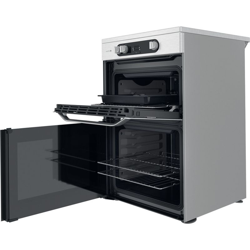 Hotpoint Double Cooker HDM67I9H2CX/UK Inox A Perspective open
