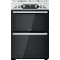 Hotpoint Double Gas Cooker - White - 60cm - A+ | A+ Rated - HD67G02CCW/UK