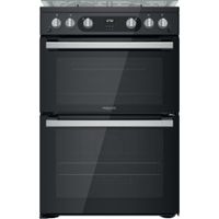 Hotpoint Double Gas Cooker - Black - 60cm - A+ | A+ Rated - HDM67G0C2CB/UK