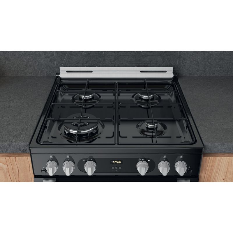 Hotpoint Double Cooker HDM67G0C2CB/UK Black A+ Lifestyle frontal top down