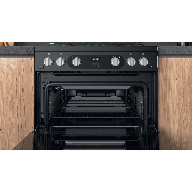 Hotpoint Double Cooker HDM67G0C2CB/UK Black A+ Cavity