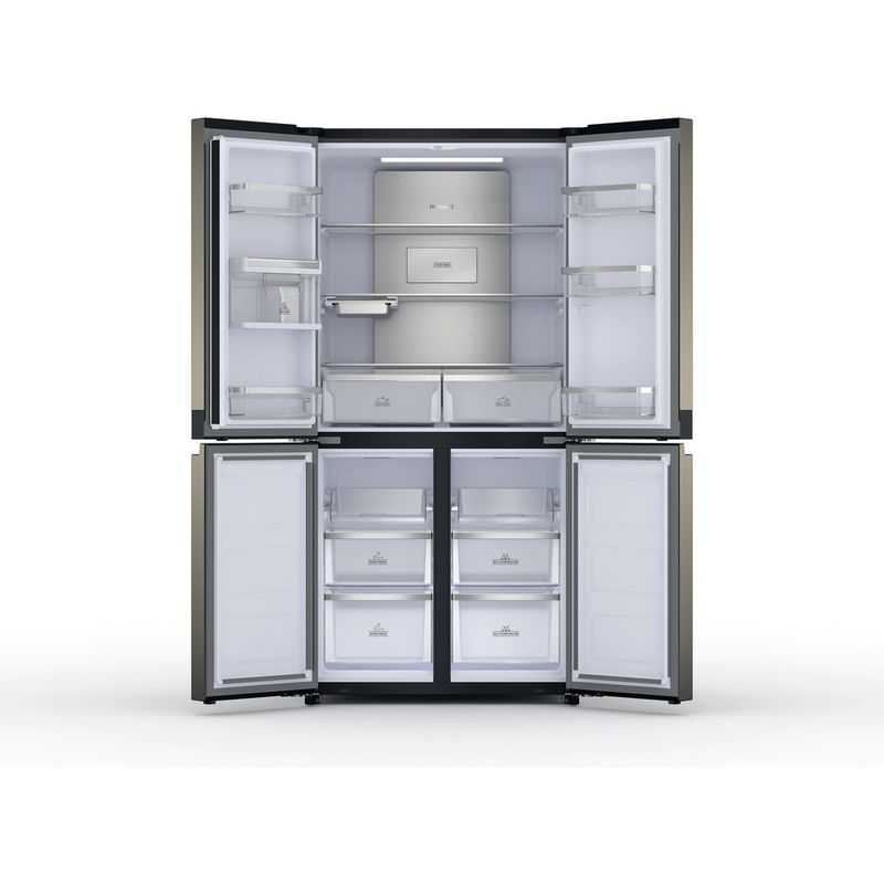 Hotpoint-Side-by-Side-Freestanding-HQ9-U1BL-UK-Black-Inox-Frontal-open