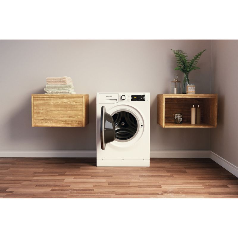 Hotpoint Washing machine Freestanding NLLCD 1044 WD AW UK N White Front loader B Lifestyle frontal open