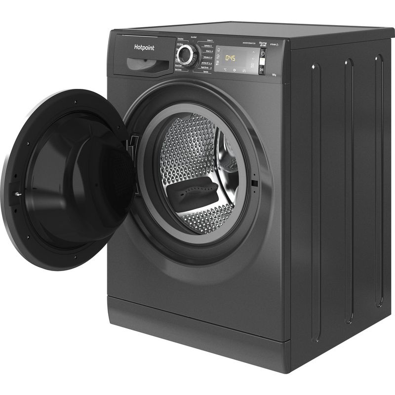 Hotpoint Washing machine Freestanding NLLCD 1064 DGD AW UK N Dark Grey Front loader C Perspective open