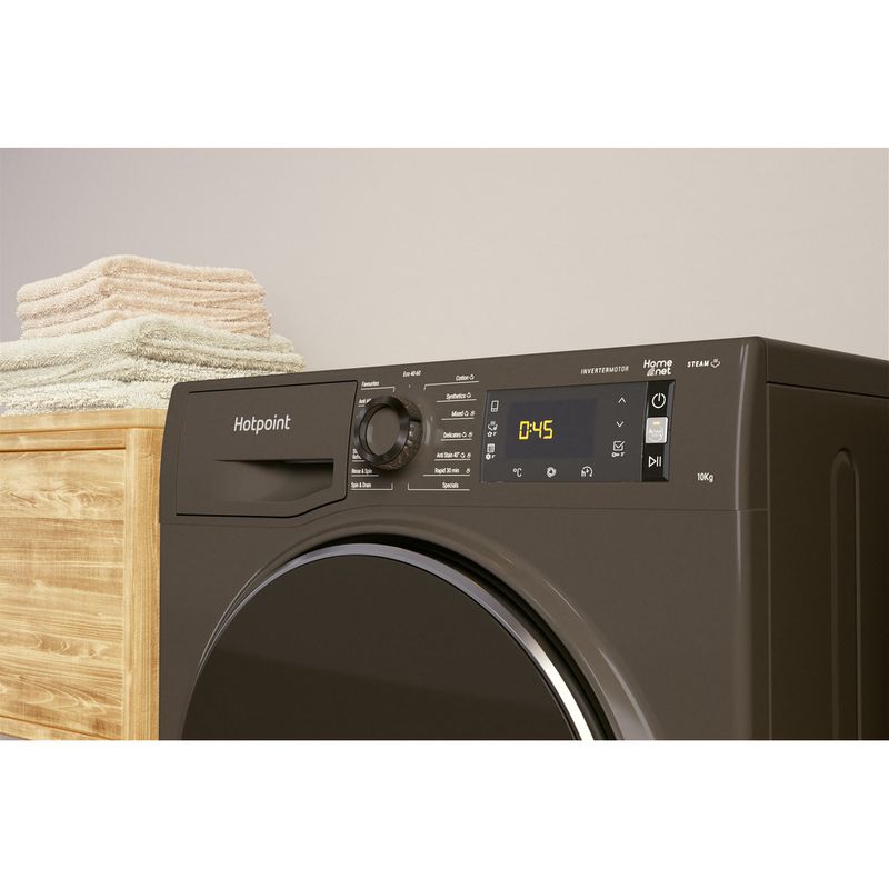 Hotpoint Washing machine Freestanding NLLCD 1064 DGD AW UK N Dark Grey Front loader C Lifestyle control panel