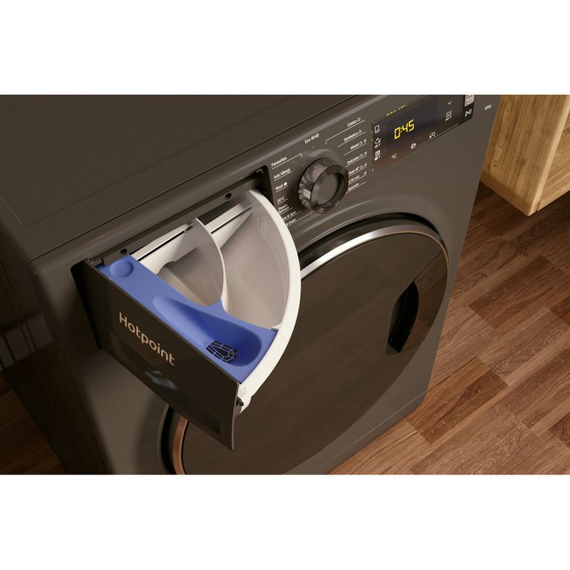 Hotpoint Washing machine Freestanding NLLCD 1064 DGD AW UK N Dark Grey Front loader C Drawer