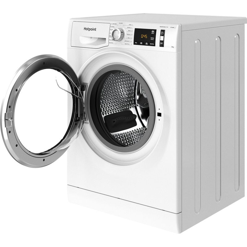 Hotpoint Washing machine Freestanding NM11 1044 WC A UK N White Front loader B Perspective open