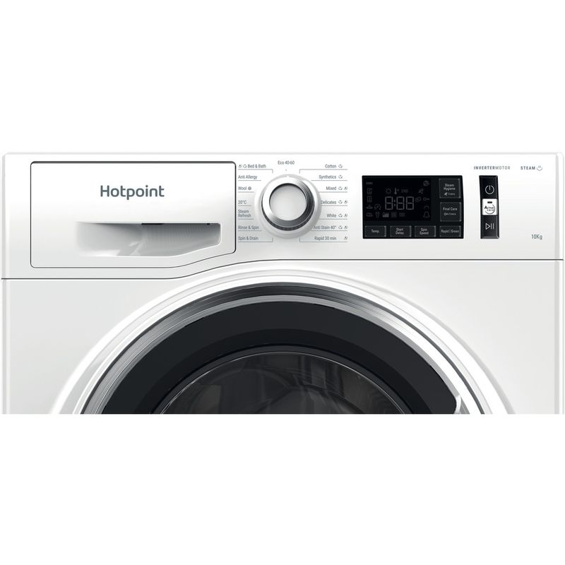 Hotpoint Washing machine Freestanding NM11 1044 WC A UK N White Front loader B Control panel
