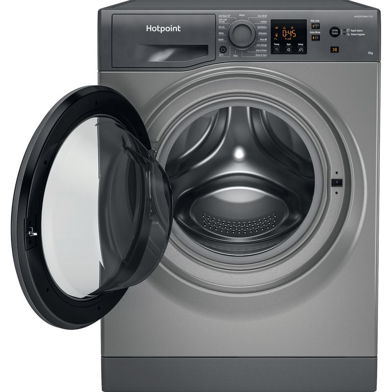 Hotpoint Washing machine Freestanding NSWR 963C GK UK N Graphite Front loader D Frontal open