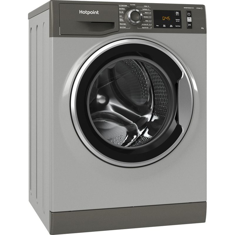 Hotpoint Washing machine Freestanding NM11 844 GC A UK N Graphite Front loader B Perspective