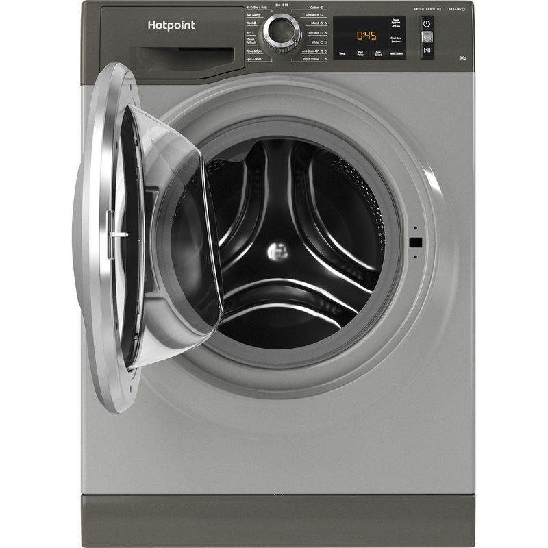 Hotpoint-Washing-machine-Freestanding-NM11-844-GC-A-UK-N-Graphite-Front-loader-B-Frontal-open