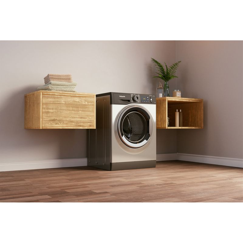 Hotpoint Washing machine Freestanding NM11 844 GC A UK N Graphite Front loader B Lifestyle perspective