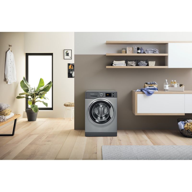 Hotpoint Washing machine Freestanding NM11 844 GC A UK N Graphite Front loader B Lifestyle frontal